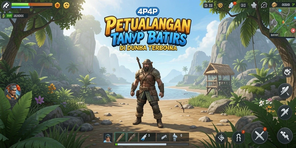 Tangkapan layar menunjukkan pemain menjelajahi dunia luas dalam 4P4P.