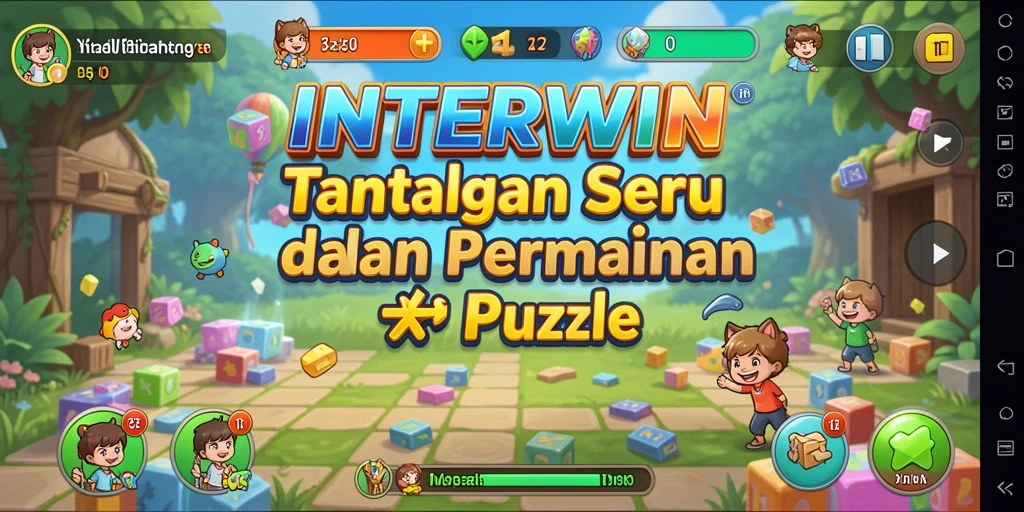 Screenshot permainan <strong>INTERWIN</strong> menampilkan tantangan puzzle yang menarik.