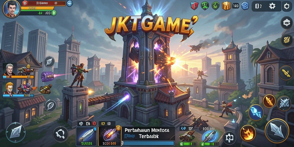 Tampilan gameplay JKTGAME yang mendebarkan di Tower Defense.
