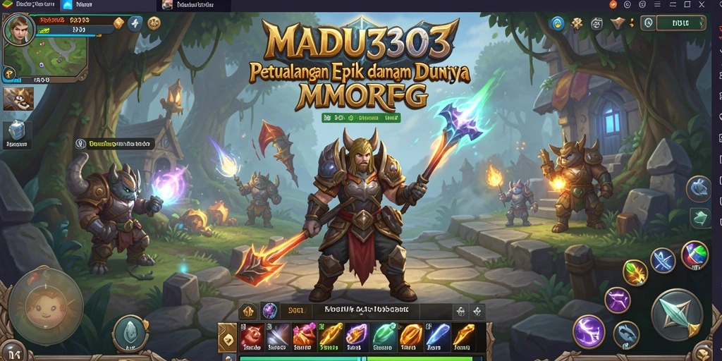 Gameplay MADU303 menampilkan pertarungan epik dalam dunia MMORPG.