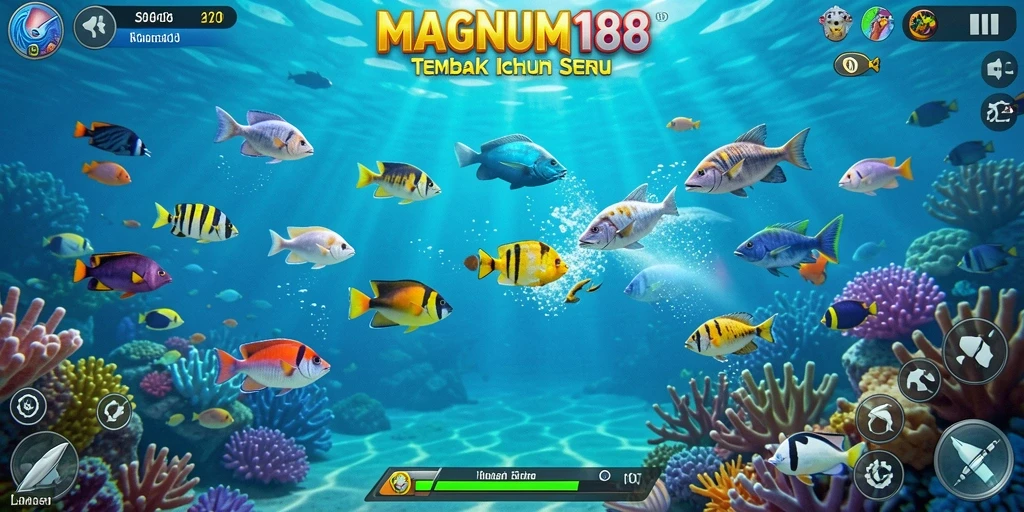 Gameplay seru di MAGNUM188 dengan aksi menembak ikan.