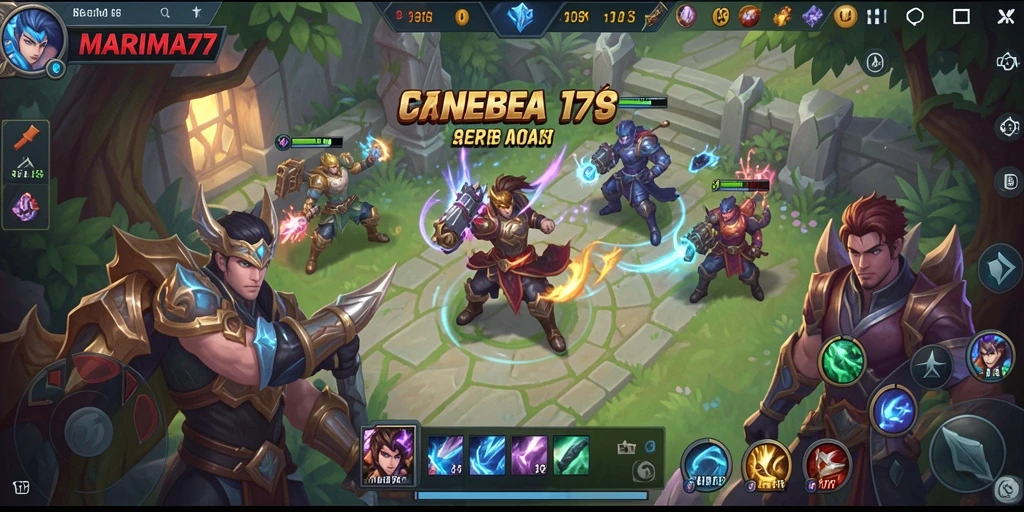 Tampilan gameplay MARIMA77 yang mendebarkan dalam pertempuran MOBA.