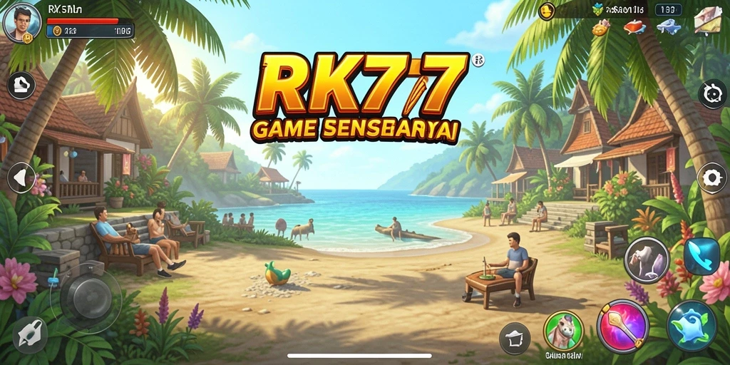 Tampilan gameplay <strong>RK77</strong> yang cerah dan menarik untuk semua pemain.