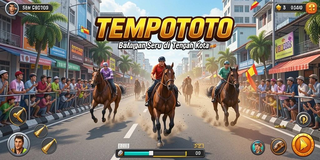 Gameplay Racing TEMPOTOTO yang seru dan mendebarkan.